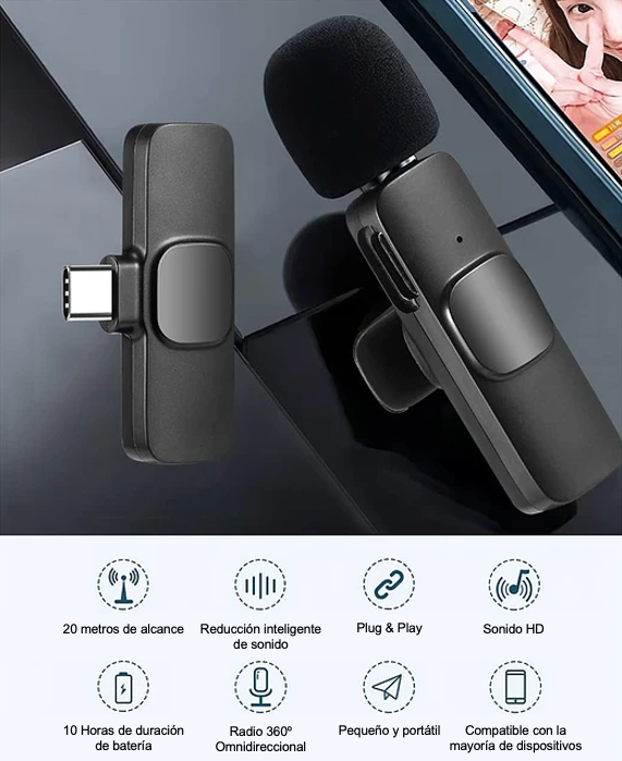 Micrófono Inalámbrico USB Tipo C