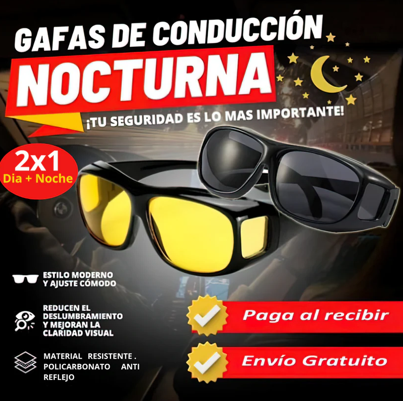 Lentes de Conducción HD 2x1: Dia y Noche