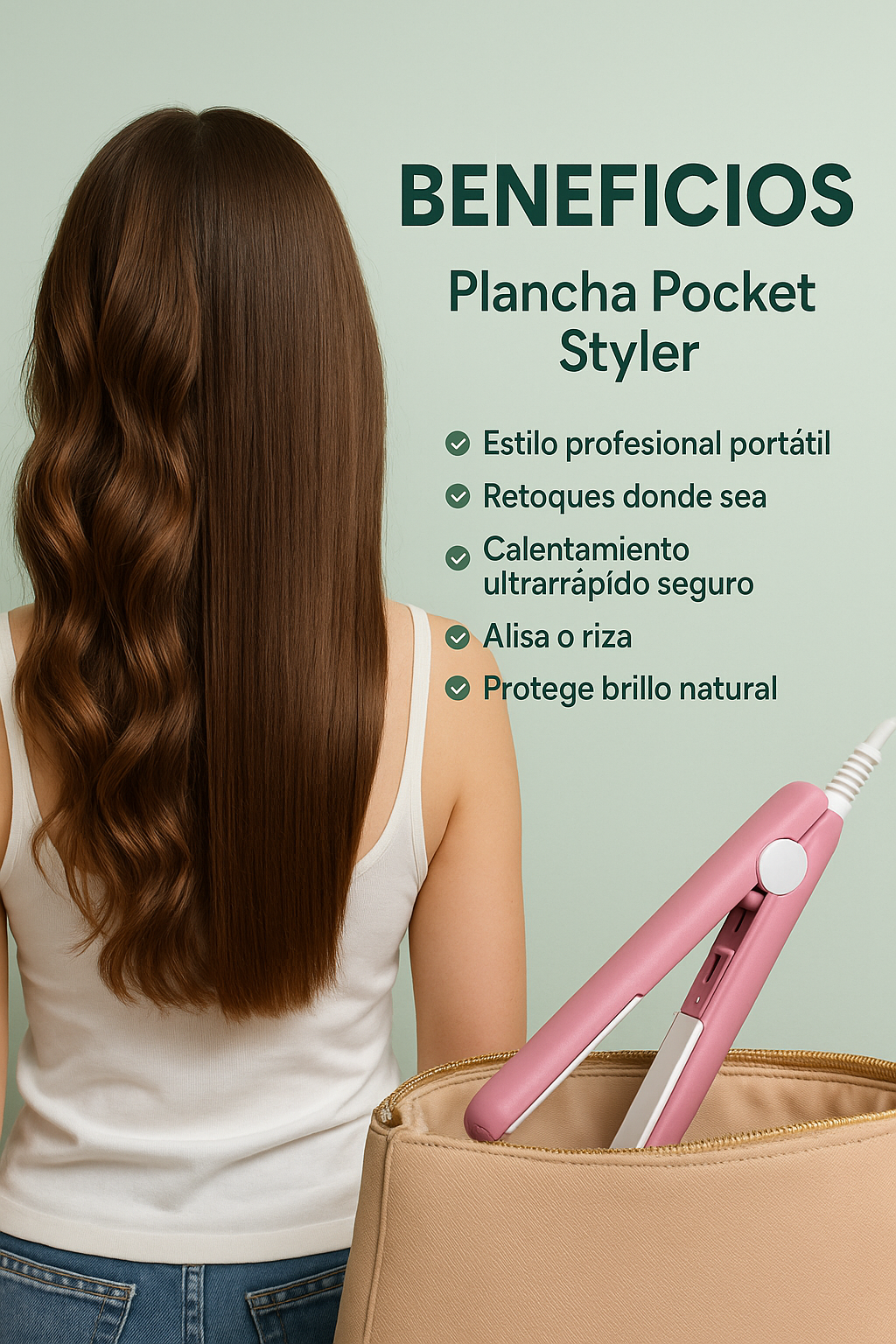 Plancha Pocket Styler - Estilo que cabe en tu cartera - Retoca tu pelo donde vayas