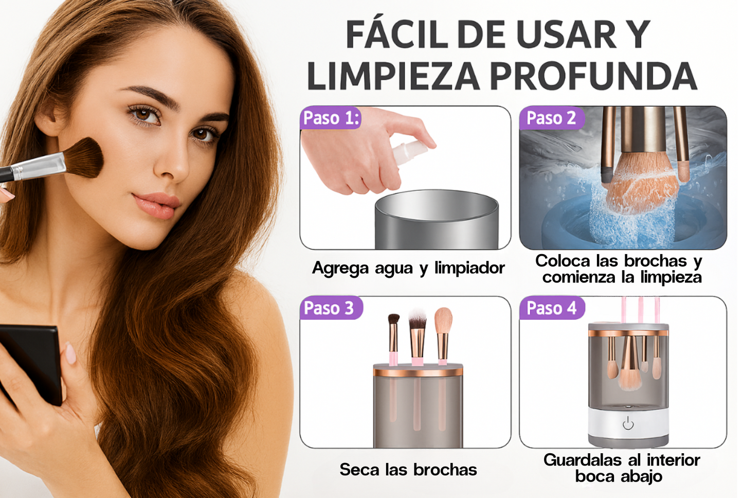 Smart Brush Cleaner - Limpieza Protectora - Extiende la vida de tus brochas