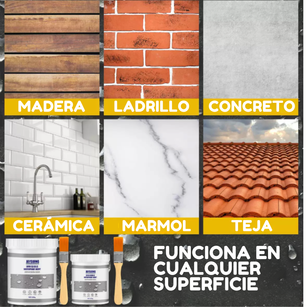 Sellador Impermeable 500g + Brocha – Elimina filtraciones rápido y protege tu hogar
