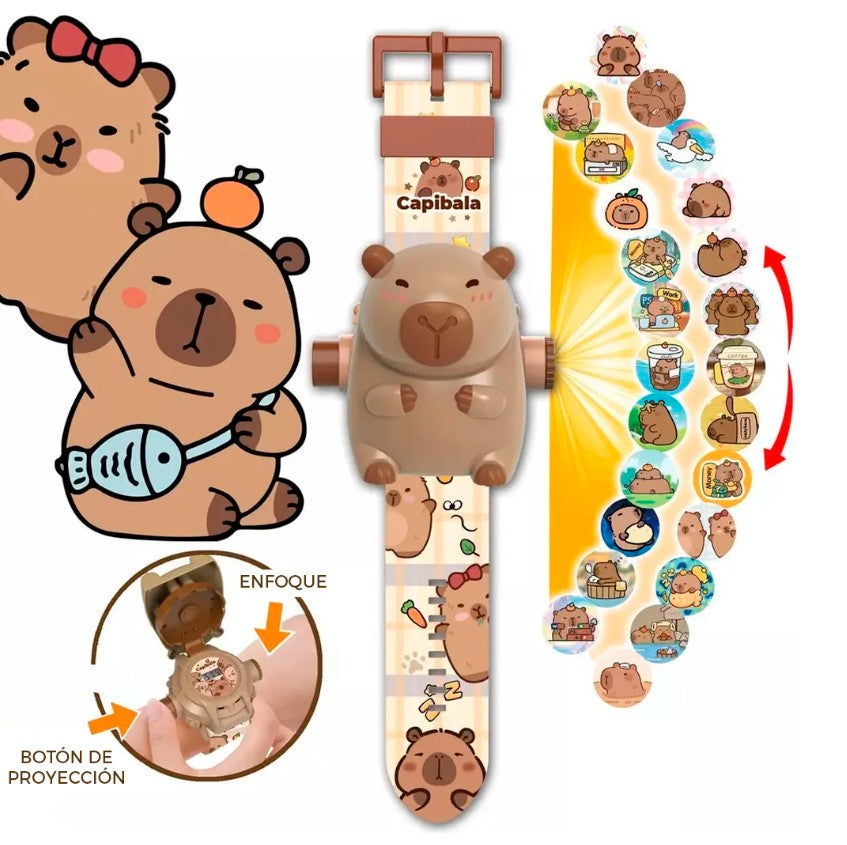 RELOJ PROYECTOR CAPIBARA X2