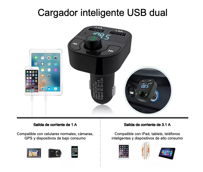 Receptor Bluetooth Autos Fm Mp3