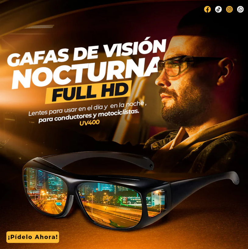 Lentes de Conducción HD 2x1: Dia y Noche