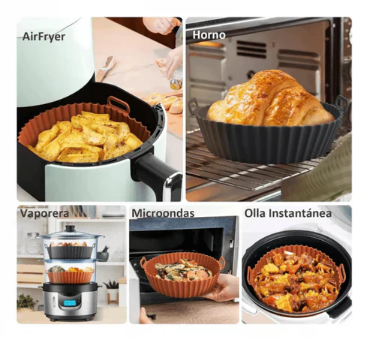 Pack X2  Bandeja Silicona Para Airfryer
