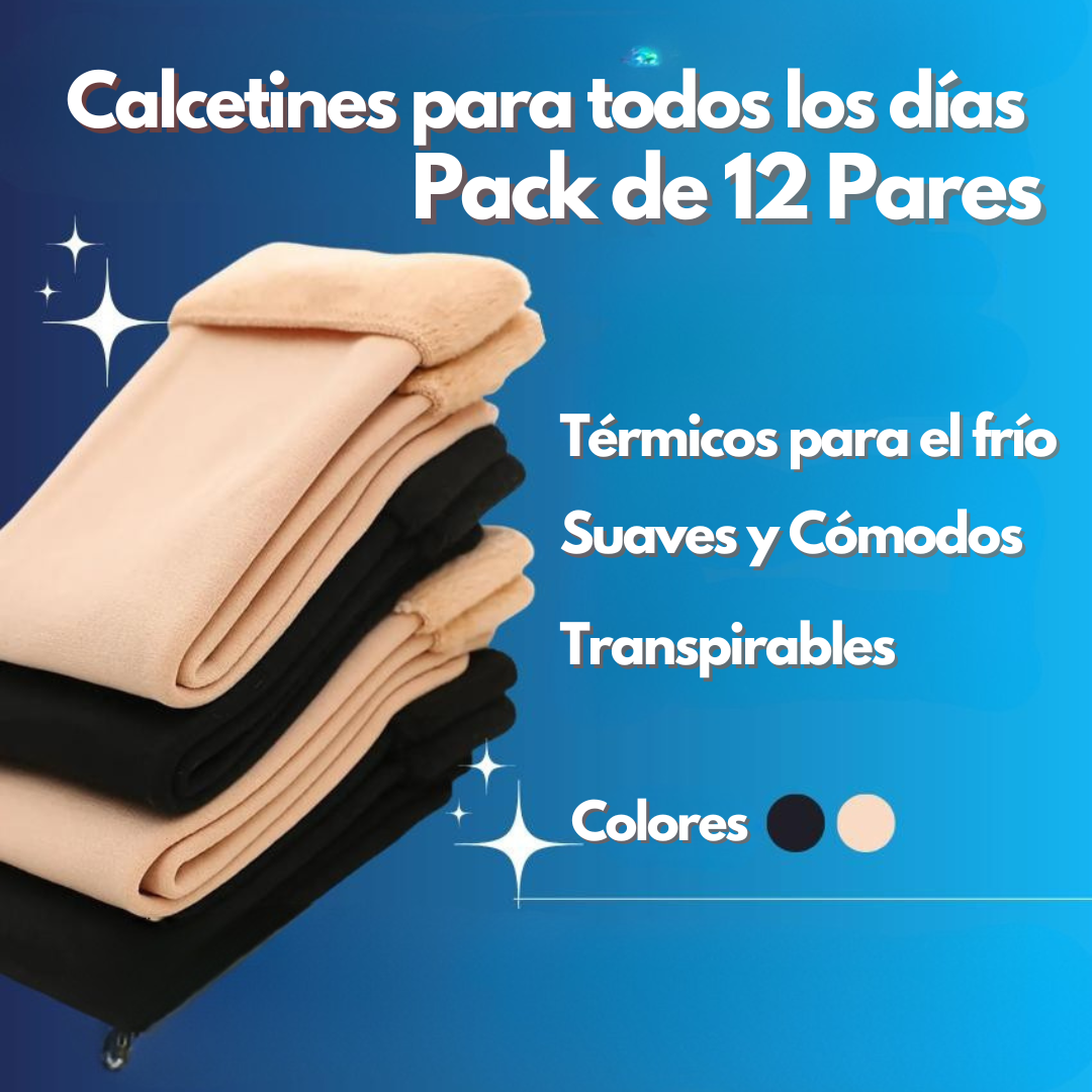¡Despídete del frío! 12 pares de calcetines térmicos ultra suaves para todo el invierno - Pack 12 Pares de Calcetines Térmicos