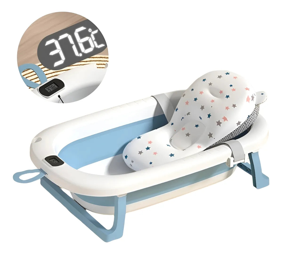 BAÑERA RETRÁCTIL CON COJÍN PARA BEBÉS